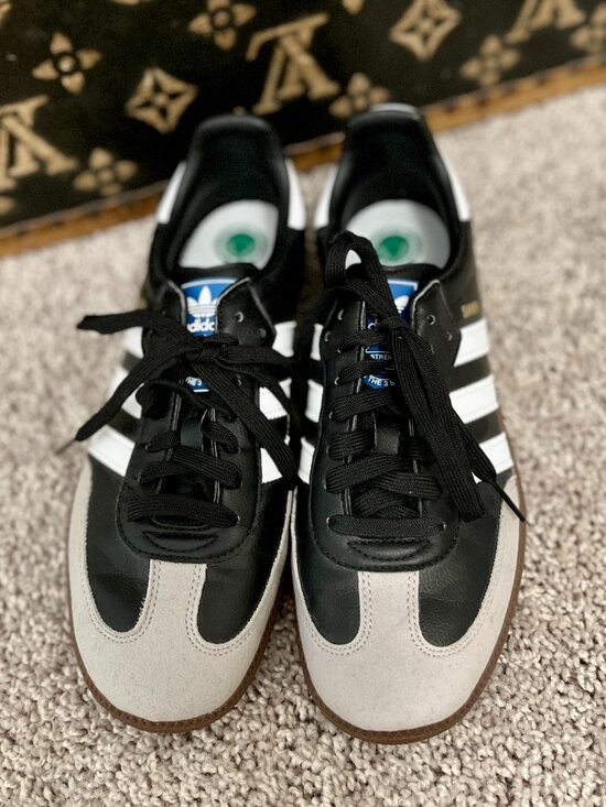 adidas Shoes - Adidas Black Vegan Leather Samba with the Black Gum Sole